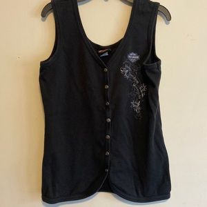Womens Harley Davidson Snap Front Tank Top M